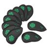 Golf Iron Cover Set Four Leaf Clover Golf Head Protector Cover (Black)