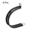 6Pcs 1-7/8" Cable Clamp R Shape Stainless Steel Rubber Cushioned Pipe Strap