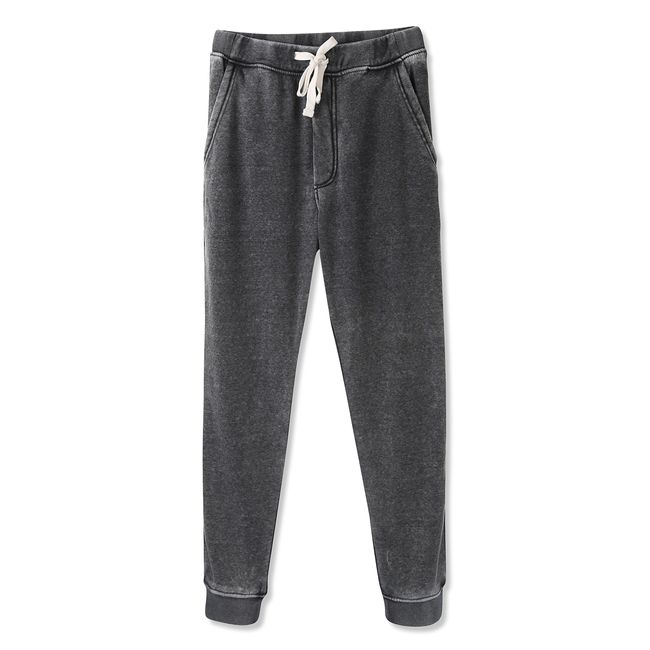 HETHCODE Mens Classic Fit Basic Fleece Closed-Bottom Pocketed Joggers Sweatpants Burnout Gray L
