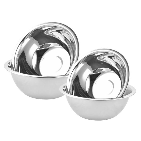 EVOKK Set of 4 Mixing Bowl – Stainless Steel - Mirror Polishing Technology - 16cm, 20cm, 24cm & 26cm