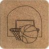 'Basketball Hoop' Square Cork Trivet/Pot Stand (TR00008113)