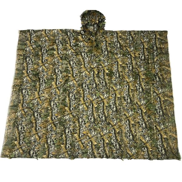 Kurohido Ghillie Suit, Poncho-Shaped, Hooded, Camouflage, Airsoft Camo, One Size Fits Most, camouflage