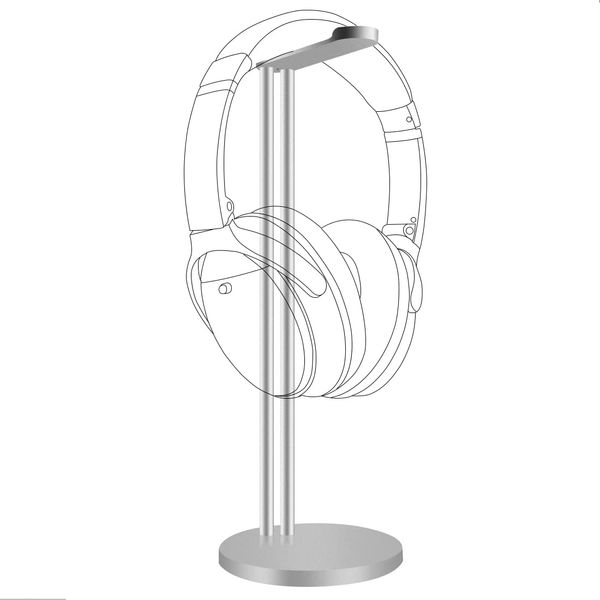 GEEKRIA Kopfhörer-Ständer, Aluminium-Legierung, Gaming-Headset-Kopfhörer-Halterung für Desktop-Headset-Halterung, Unterstützung für alle Kopfhörer-Größen (Silber)