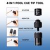 Billiard Pool Cue Tip Scuffer/Shaper/Aerator Tool with 5/16x18 Joint Protectors