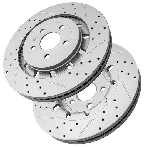 FRaxle Drilled & Slotted Front Brake Rotors, Premium Disc Brake Rotors, Enhanced Performance Disc Brake Rotors fit for FORD EXPLORER 2014-2019 FORD FLEX 2012-2019 FORD TAURUS 2013-2019