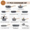 17Piece kitchen Induction Cookware Set Granite Non Stick Pots and Pans Set w/Lid
