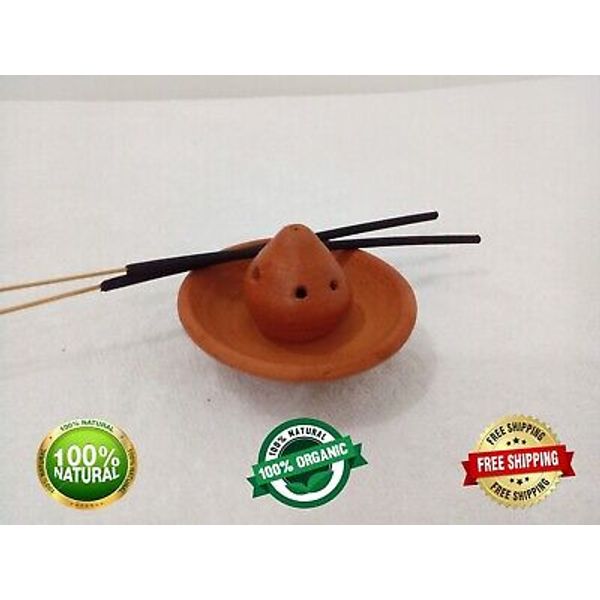 Clay Round Plate Incense Stick Holder Ash Catcher Burner Home Temple Décor