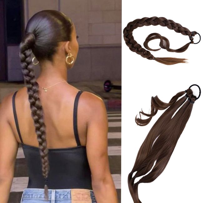 CAISHA by PRETTYSHOP 30" Hair Piece Ponytail Hair Extensions Braid For Braiding brown mix #4T6 HEZ104