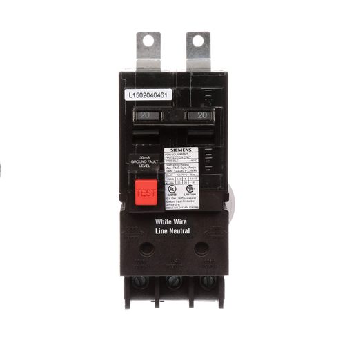 Siemens BE220 20-Amp Double Pole 120/240-Volt 10KAIC Ground Fault Circuit interrupter