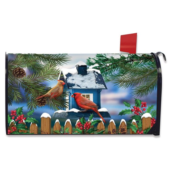 Briarwood Lane Snow Day Cardinals Winter Large / Oversized Mailbox Cover