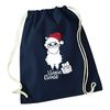 Flox Creative Navy Drawstring Bag Santa Llama Clause