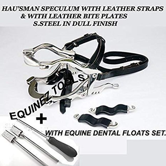 Equine Dental Kit Set Speculum Horse Mouth Gag Float Set Steel Leather McPherson