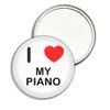 I Love My Piano - 77mm Round Compact Mirror