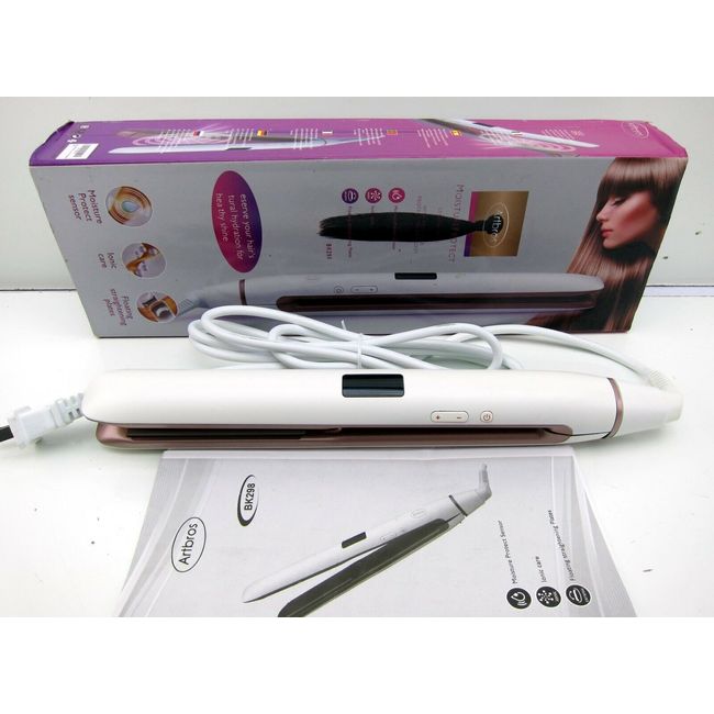 NEW Artbros Pro Hair Straightening Flat Iron BK298 Digital 1" Ceramic Tourmaline