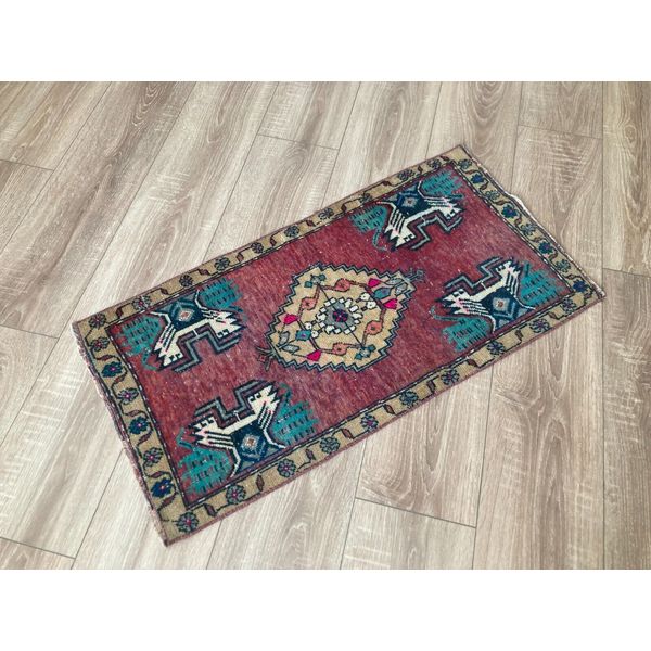 Turkish Rug, Vintage Rug,Doormat Rug, Boho Deco,Handmade Rug,Carpet 1,5 x 2,9 ft