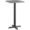 24" Square Gray Laminate Table Top With Base - Bar Height Restaurant Table