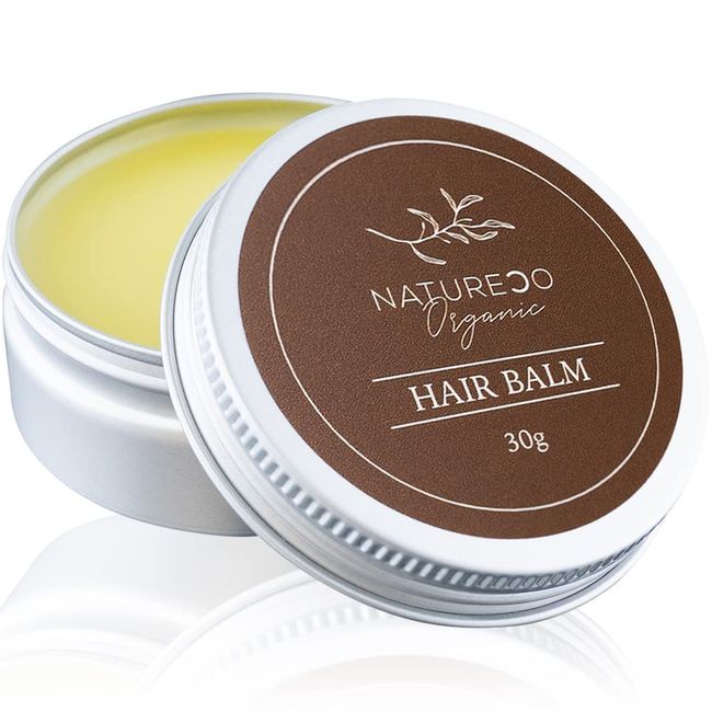 NATURECO Organic Hair Balm, 1.1 oz (30 g), Hair Wax, Styling Agent, Additive-free, Hair Oil, Moisturizing, Wet Hair, Hair Care, Styling, Women's, Wax, Hair Cream, Hair Butter, Full Body, Moisturizing, Lip Balm, 100% Naturally Derived Treatment, Natureko O