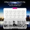 200 Pieces E-Clip E-ring Circlip 304 Stainless Steel M1.5-M10 External Retaining Ring Assortment Set