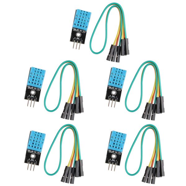 HALJIA 5PCS DHT11 Digital Temperature Humidity Sensor Module Compatible with Arduino