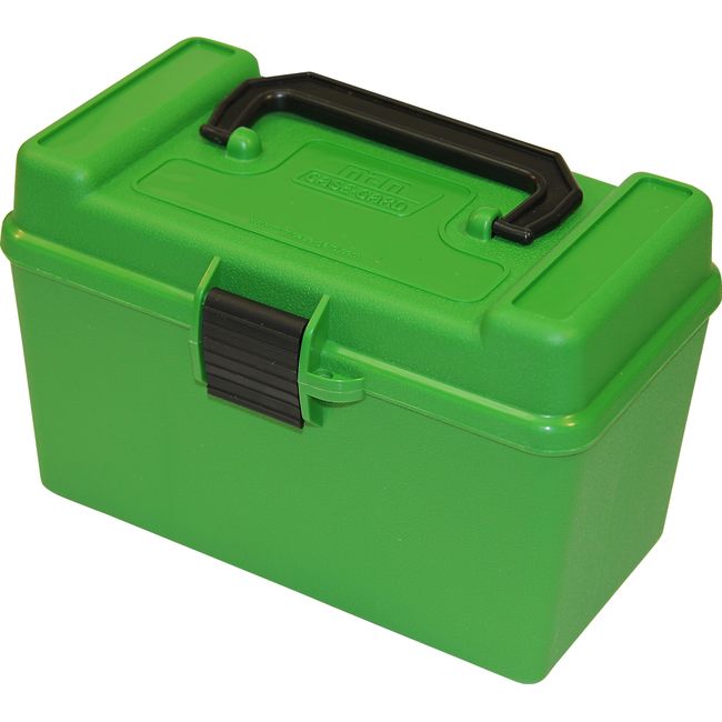 MTM H50-RM Deluxe 50-Round Rifle Ammo Box 220 Swift 22-250 243 308 Win, Green