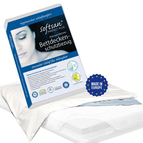 Softsan Protect Plus Bettdeckenbezug milbendicht 135x200 cm, Encasing, Milbenschutz für Hausstauballergiker