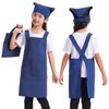 BIGHAS Kids Apron, 3-Piece Set, Triangular Cloth, Drawstring Bag, Shoulder Bag, Backcloth, Solid Color, Adjustable Size, Wrinkle Resistant, blue