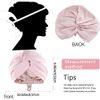 WUBAYI Silk Bonnet for Sleeping, Imitation Night Sleep Caps, Silk Wrap with Elastic Adjustable Button, Soft Head Cover Sleeping Hat for Women with Curly Hair Pink