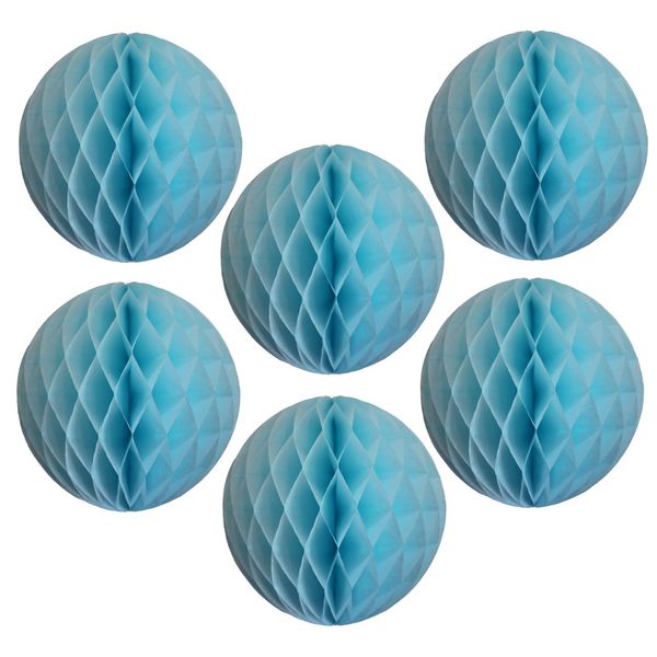 6-pack 5 Inch Light Blue Honeycomb Tissue Paper Balls