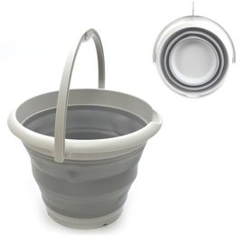 SAMMART 10L (2.6 Gallons) Collapsible Tub - Foldable Dish Tub - Portable Washing Basin - Space Saving Plastic Washtub (Dark Grey/Black, 1)