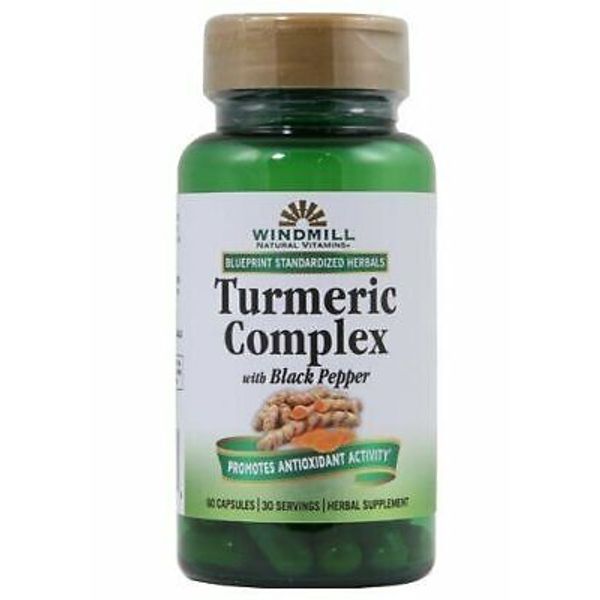 Windmill Turmeric Complex Capsules with Black Pepper Supplement 1500 mg 60 Count