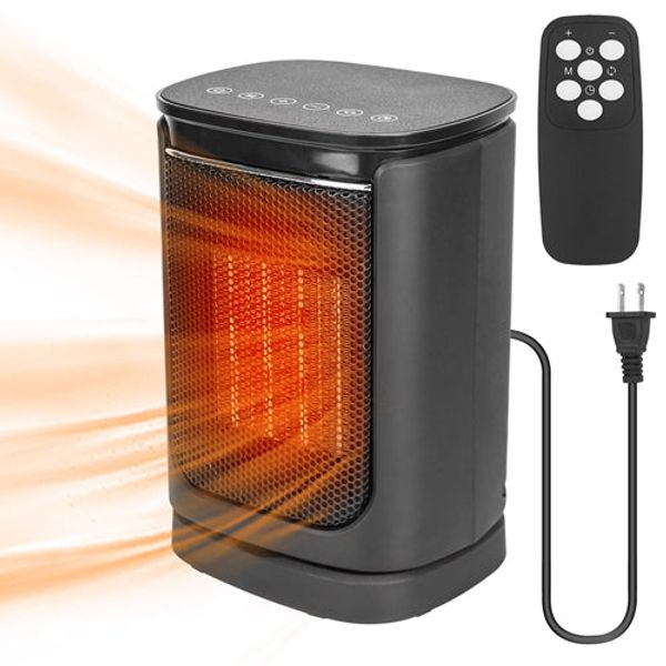 1500W Electric Space Heater Ceramic Heater Fan 90ºOscillating Heating Fan with 3 Modes Remote Control Digital Display Tip-over Overheating Protection - Black