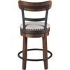 Valebeck Rustic Farmhouse 24.5” Counter Height Swivel Bar Stool, Brown