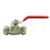 Lever Ball Valve 22mm Compression Red handle (FOR HOT WATER ONLY)