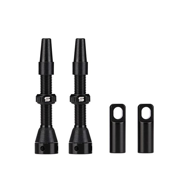 FOMTOR Tubeless Presta Valve Stem, Aluminum Alloy Stems with Value Core Remover Tool and Valve Stem Caps Fit Most Bicycle Tubeless Rims (Black, 40MM, Pair)