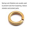 NACX M8 Copper Split Lock Spring Washer, Spring Lock Washer Elastic Gasket for Screws Bolts Nuts, 20Pcs