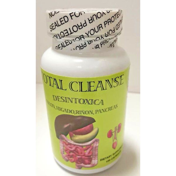 Total Cleanse Desintoxica Colon Higado Riñon & Pancreas 100 Capsules New Sealed