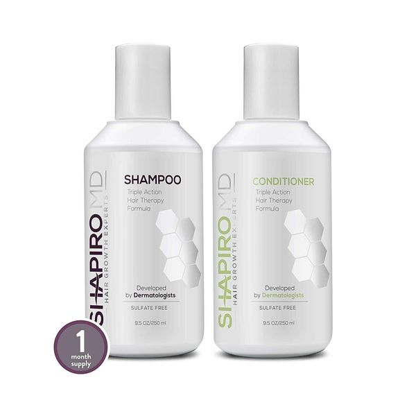 Shapiro MD Hair Loss Shampoo and Conditioner 1-Month Supply (9.5 oz bottles) JD