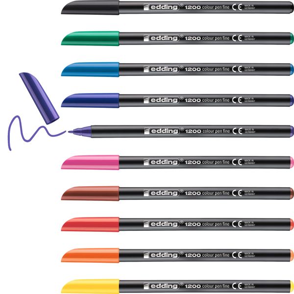 edding 1200 Colourpen Extra Fine Bullet Tip Pack of 10 - Assorted