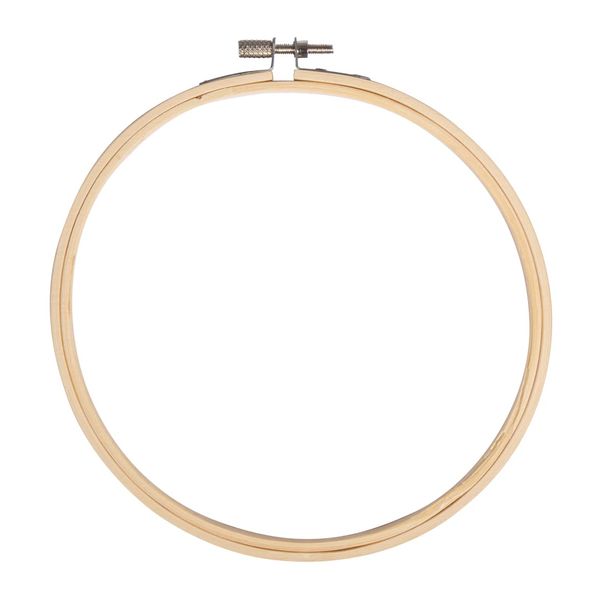 Rayher Bamboo Embroidery Hoop for Hand Embroidery and Needle Punching, diameter 23cm, 62564000