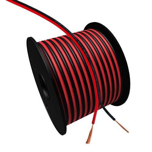 Cableague 16AWG 2Conductor Red Black Cable 50FT Electrical Wire Cable LED Strips Extension Wire 12V/24V DC Cable Flexible Wire Extension Cord Copper Clad Aluminum Copper Wire