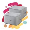 2pcs GreyXLarge Capacity Ultra Space Saving Self Compression Organizer Clothing