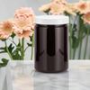 25 oz Amber PET Plastic Jar with Smooth Foam Lined White Lid (6 pack) Refillable Empty Storage Containers