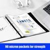JIKIOU A4 80 Pack Punched Pockets, Clear Plastic Folders Wallets 90 Micron