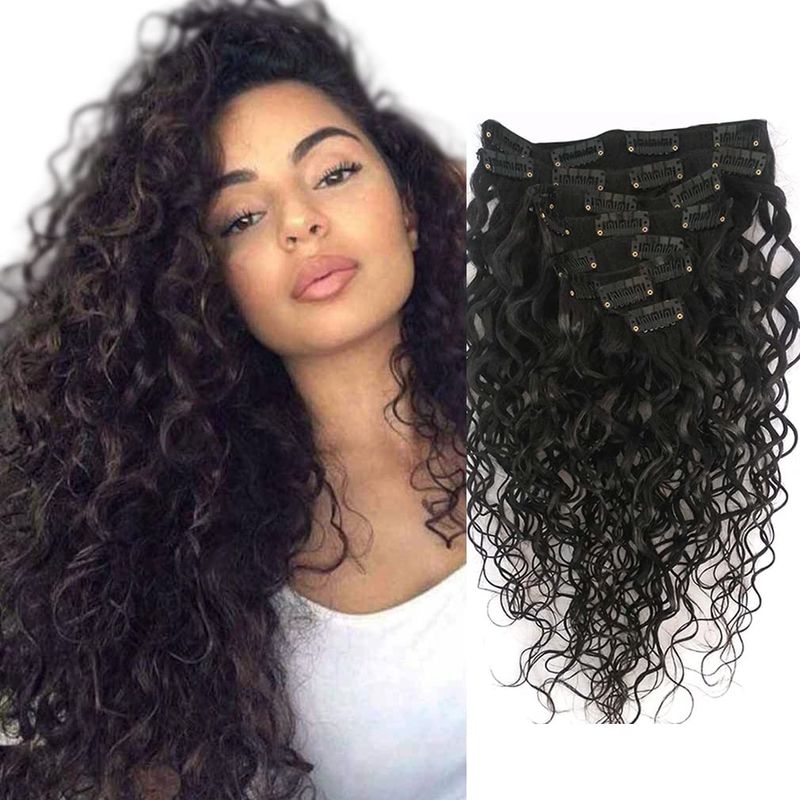 Doren Deep Curly Clip In Human Hair Extensions for Women  display picture 1