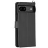 wisers Google Pixel 8a Case Notebook Type Smartphone Case Compatible (Black) (Card Holder/Stand Function) with 2 Straps (Hand Strap/Neck Strap) 2024 New Model
