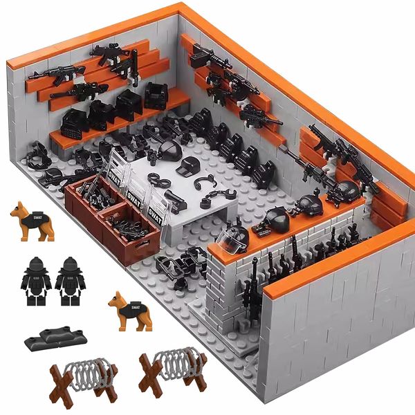 WinGift 583 Piece Armory Building Set,WW2 Military Base Army Equipment Building Kit,STEM Battle Swat Team Toys,Weapon Pack Military Equipment Gear Sets,Great Military Gift for Boy,Kid,And Teens Age 6+