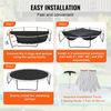 Black Replacement Trampoline Mat Fits 14ft Frame 72 V-Ring 6.5"-7" Spring Length