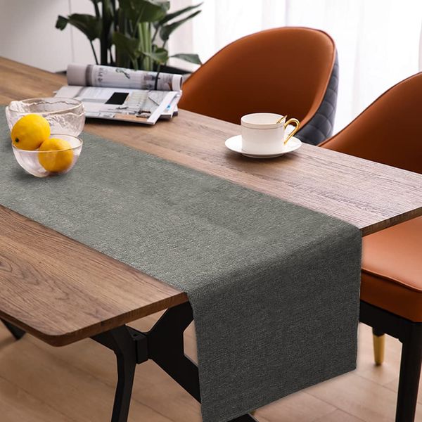 Waterproof Table Runner, Table Runners Outdoor, Table Runners Modern, Table Runners Decorative Waterproof, Waterproof Table Runners Modern for Kitchen Dining Room Party - Grey