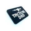 Tactical Dad Black Morale Patch PVC Airsoft Paintball Velcro Emblem Badge