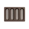 Lekue 4 Cavity Micro Perforated Mini Baguette Baking Pan, Brown